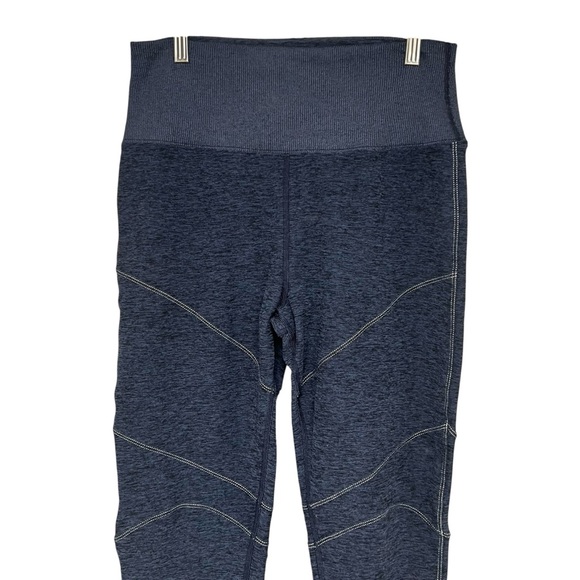 Alo Yoga Revel Dark Heather Blue AloSoft High Waist Seamed Athletic Leggings Lar - Picture 4 of 9